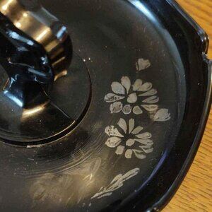 Vintage Black Glass Nut Server/Ash Tray